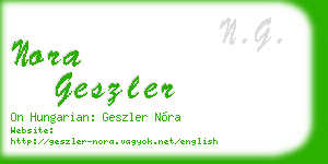 nora geszler business card
