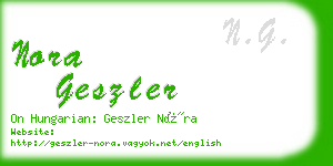 nora geszler business card